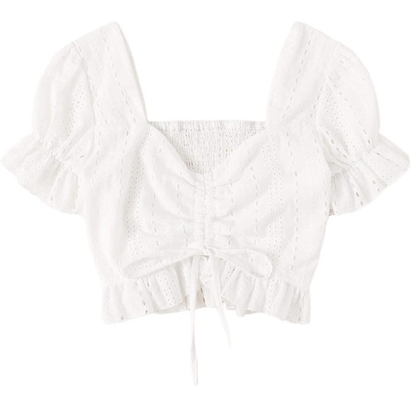 NEVER WORN! White crop blouse - Picture 1 of 2